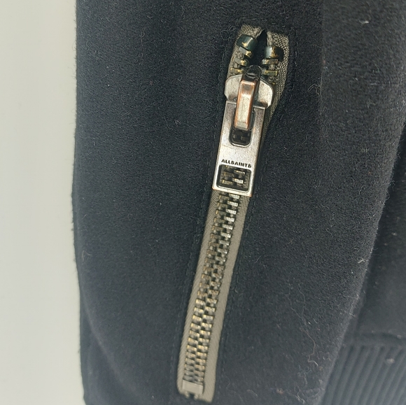 AllSaints Wool Meron Bomber Jacket Size XS Black - Picture 6 of 11